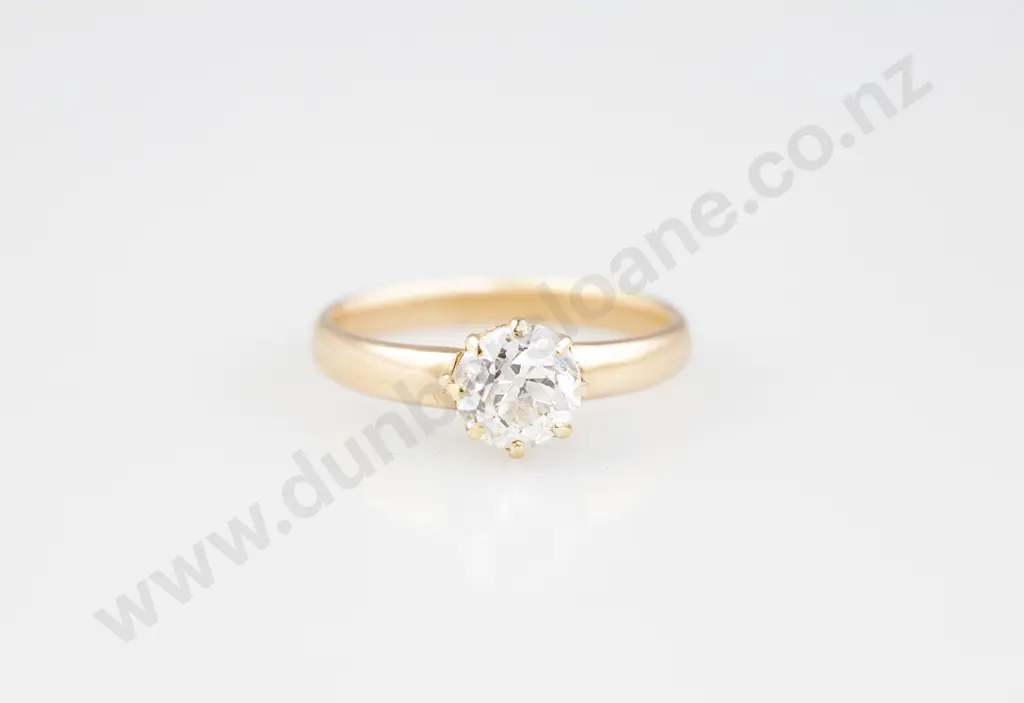 Victorian 15ct Solitaire Diamond Ring Image 1++