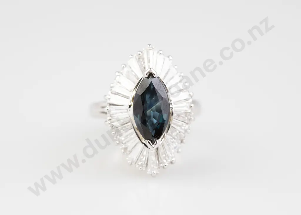 14ct 27stone Sapphire and Diamond Cluster Ring Image 1++