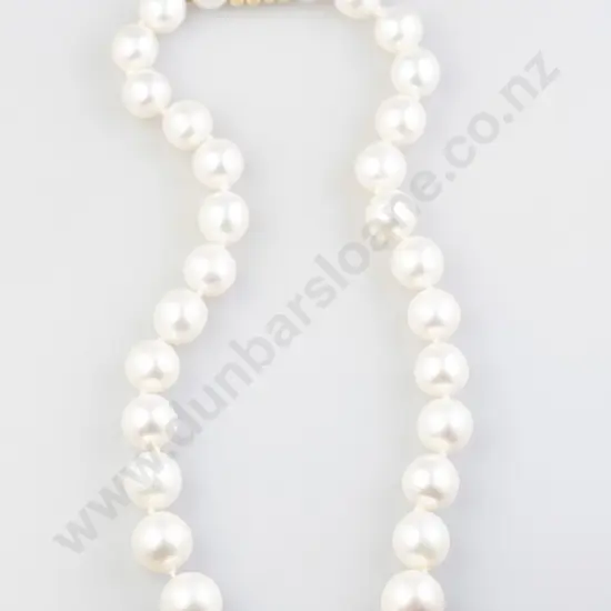 Single Strand Slightly Graduated Cultured South Seas Pearl Necklace