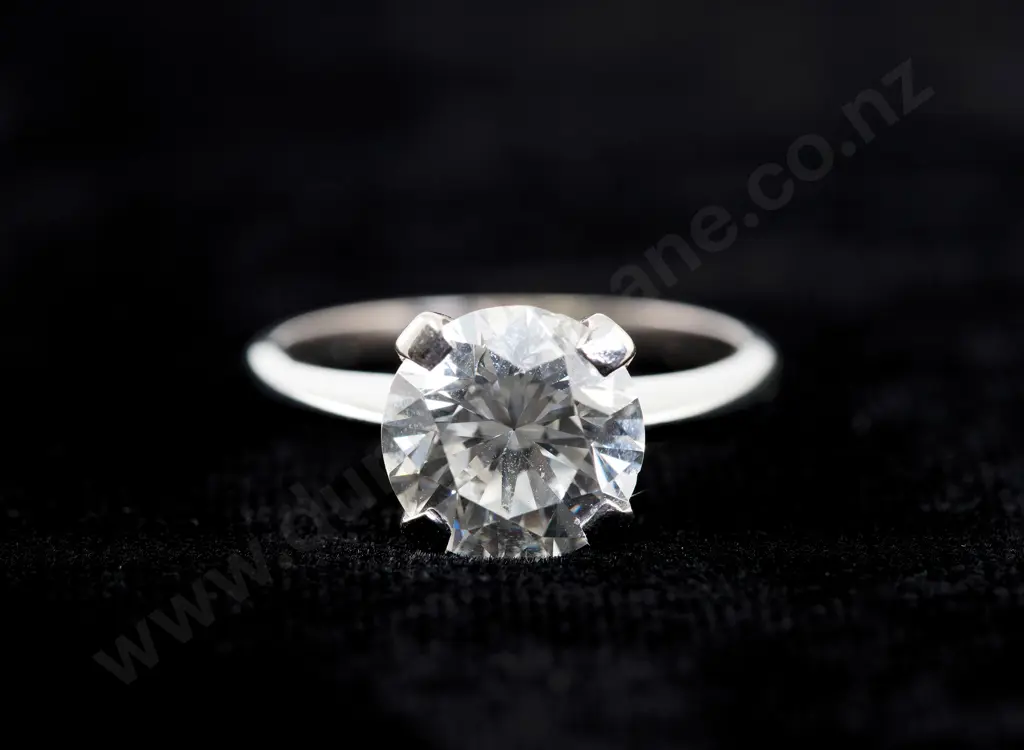 18ct White Gold Solitaire Diamond Ring Image 1++