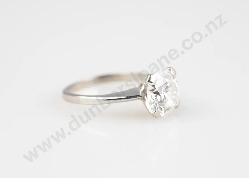18ct White Gold Solitaire Diamond Ring Image 1++