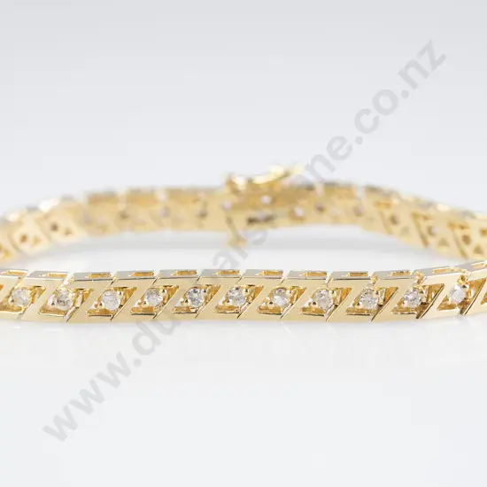 14ct 34stone Diamond Bracelet