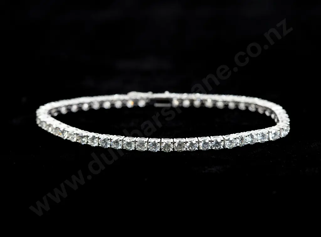 14ct White Gold 49stone Diamond Tennis Bracelet Image 1++
