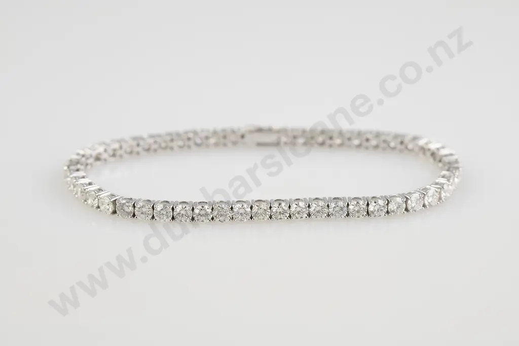 14ct White Gold 49stone Diamond Tennis Bracelet Image 1++