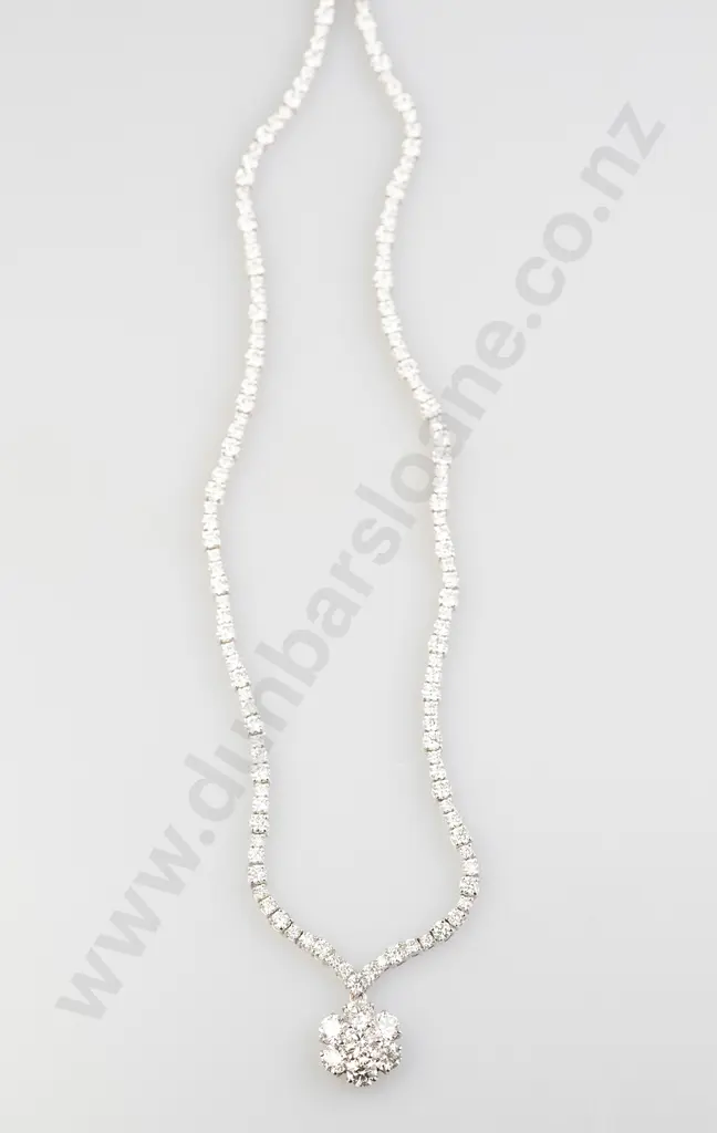 18ct 145 Stone Diamond Necklace Pendant Image 1++