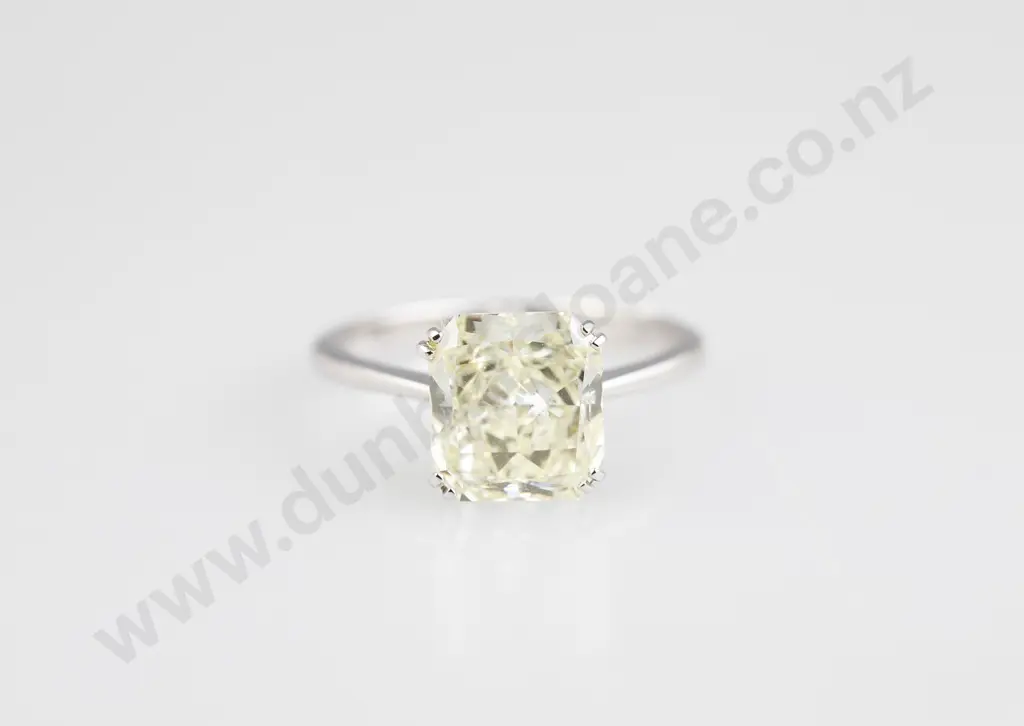 14ct White Gold Solitaire Fancy Yellow Diamond Ring Image 1++