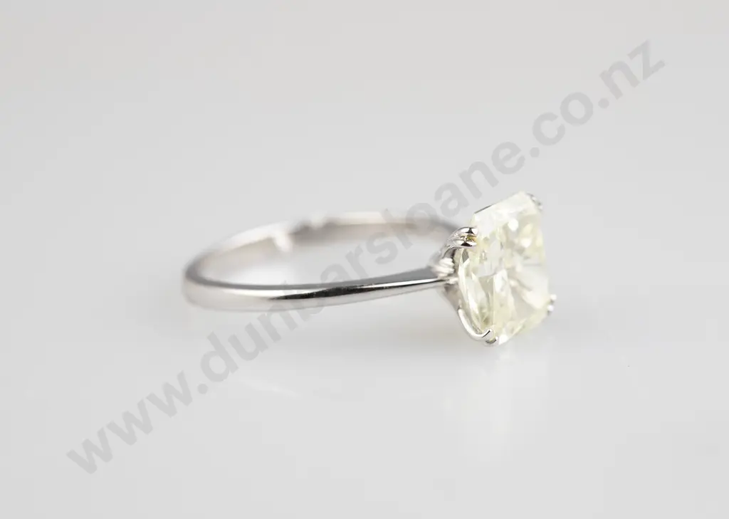 14ct White Gold Solitaire Fancy Yellow Diamond Ring Image 1++