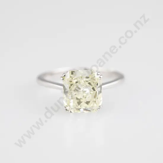 14ct White Gold Solitaire Fancy Yellow Diamond Ring