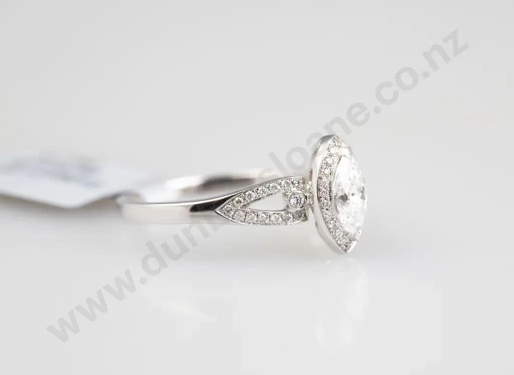 18ct White Gold Solitaire Diamond Ring Image 1++