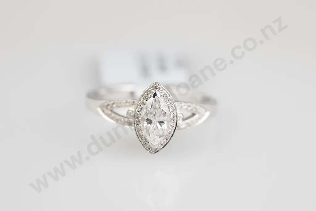 18ct White Gold Solitaire Diamond Ring Image 1++
