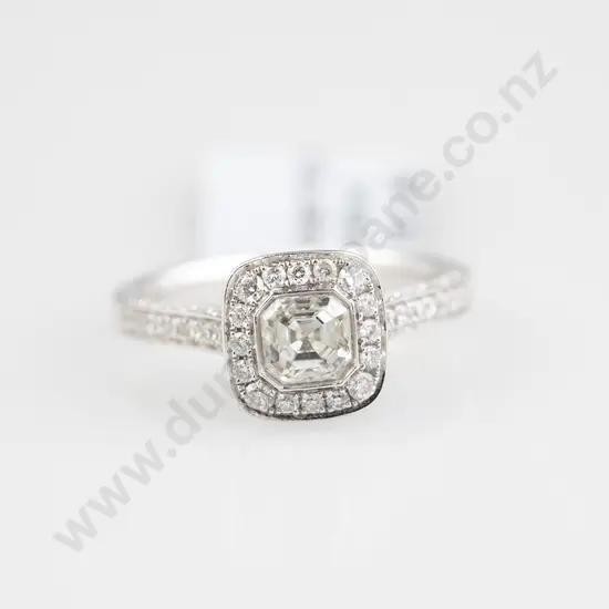 All Platinum 67 Stone Diamond Cluster Ring