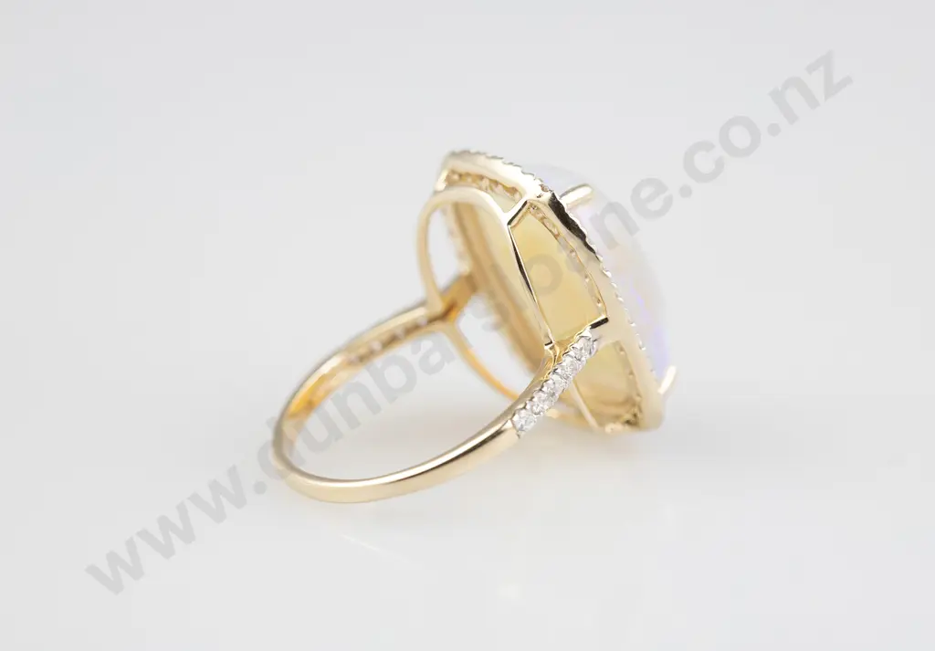 14ct 43stone Opal and Diamond Cluster Ring Image 1++