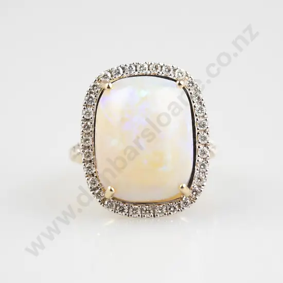 14ct 43stone Opal and Diamond Cluster Ring
