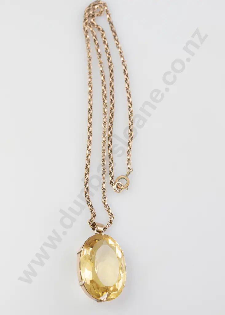 Large Single Citrine Pendant Image 1++