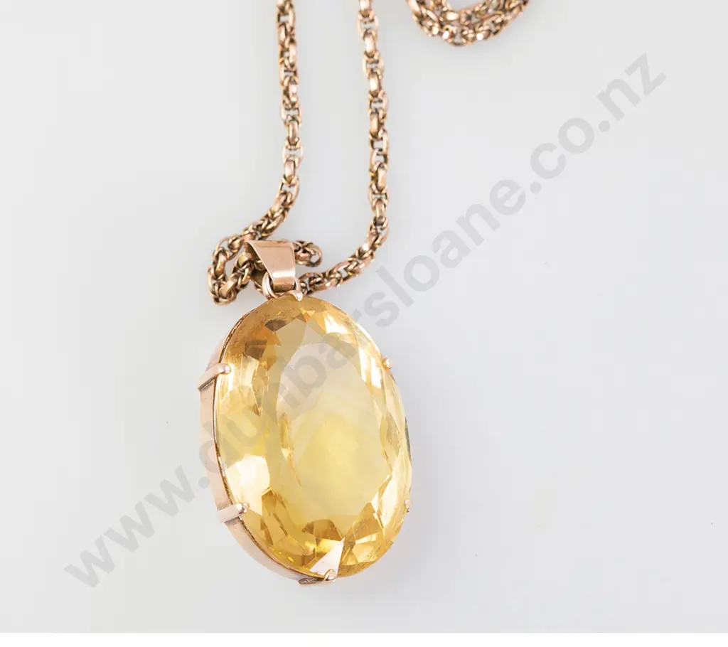 Large Single Citrine Pendant Image 1++