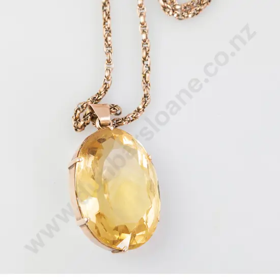 Large Single Citrine Pendant