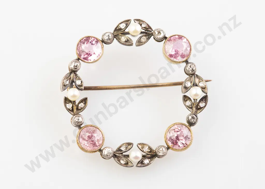 Victorian 15ct and Silver Pink Peridot Image 1++