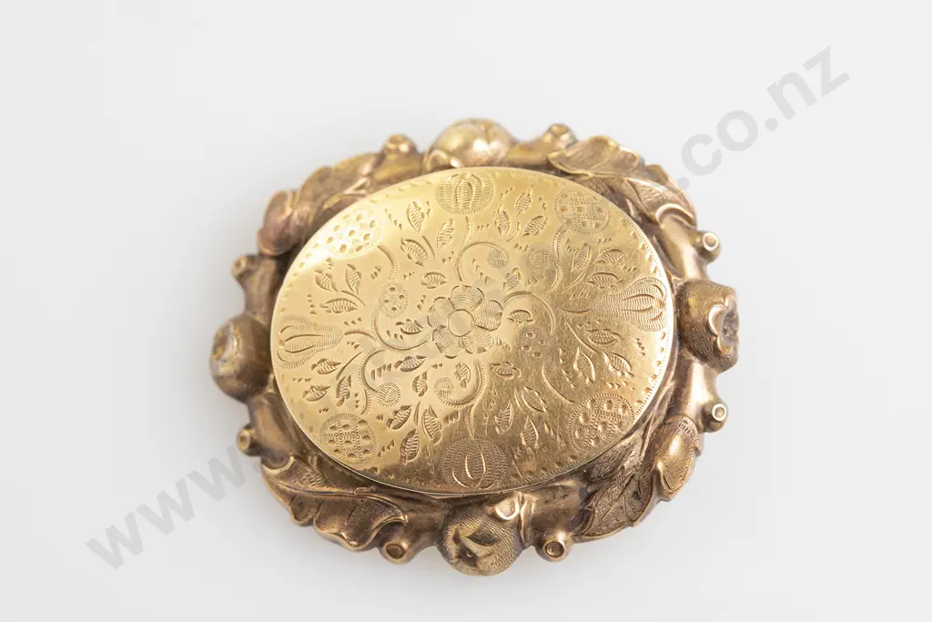Late C19th 9ct Target Locket Brooch Image 1++