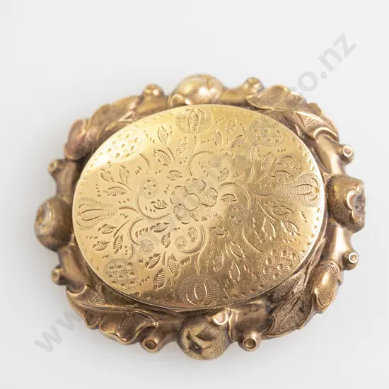 Late C19th 9ct Target Locket Brooch