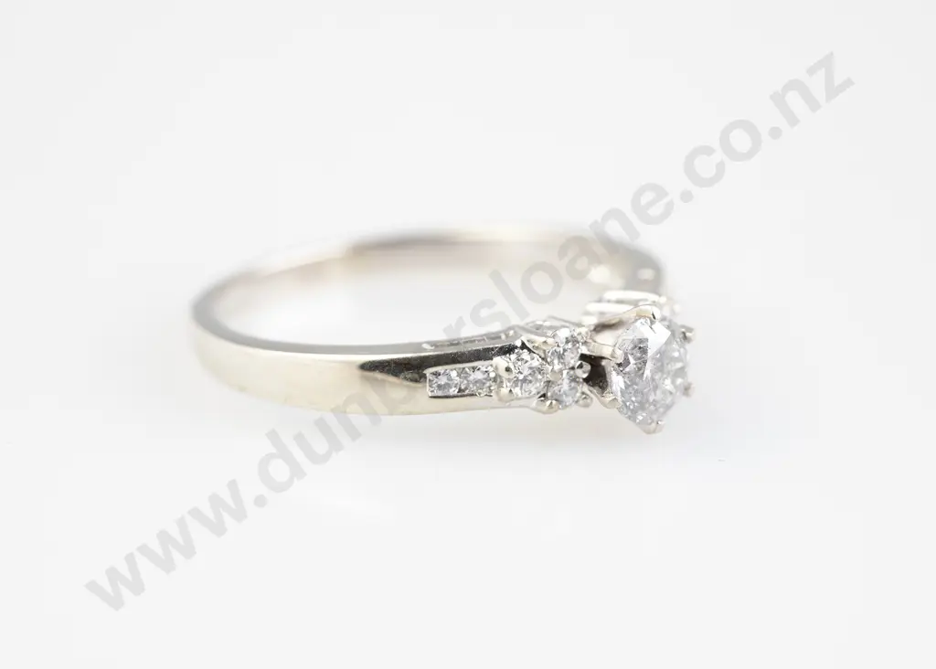 14ct White Gold Solitaire Diamond Ring Image 1++