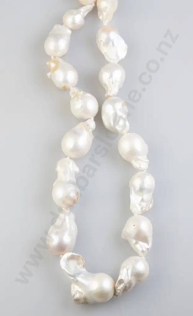 Single Strand Large Baroque Pearl Necklace Image 1++