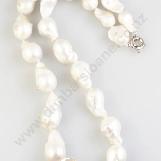 Single Strand Large Baroque Pearl Necklace