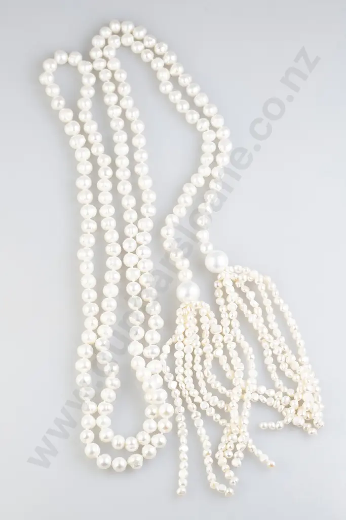 Art Deco Style Freshwater Pearl Sautoir Necklace Image 1++