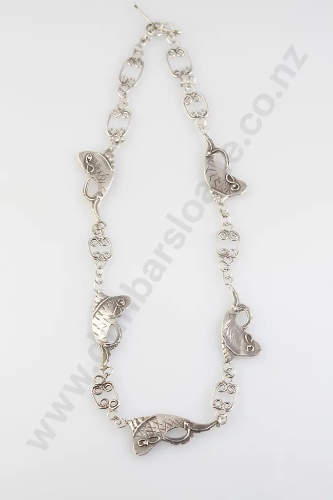 Un-Marked Edith Morris S/S Fish Necklace Image 1++