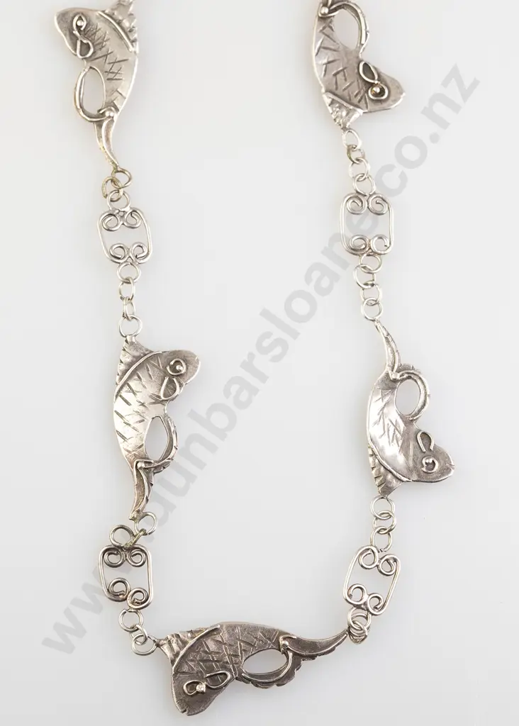 Un-Marked Edith Morris S/S Fish Necklace Image 1++