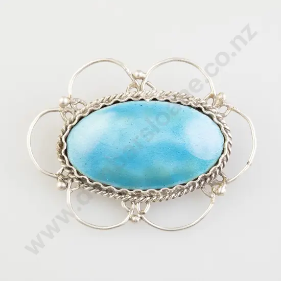 Elsie Reeve (NZ 1885-1927) S/S and Enamel Brooch