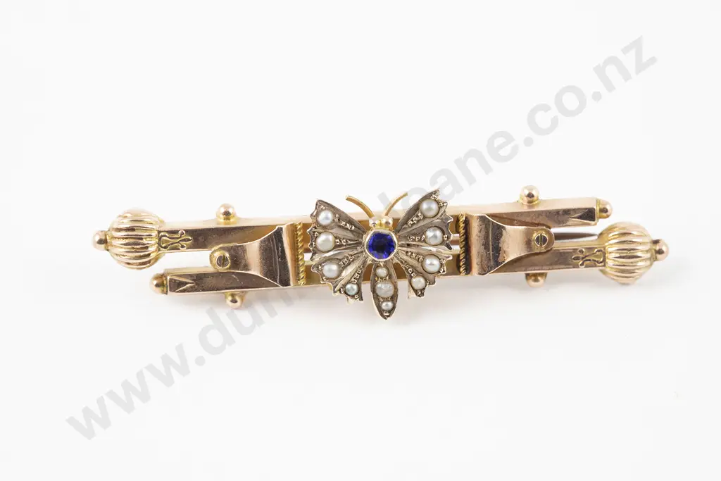 Colonial Australian 9ct Double Bar Brooch Image 1++
