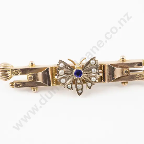 Colonial Australian 9ct Double Bar Brooch