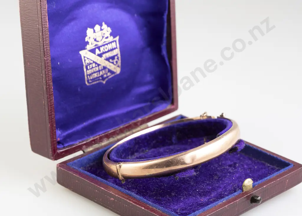 Edwardian 9ct Hinged Snap Bangle Image 1++