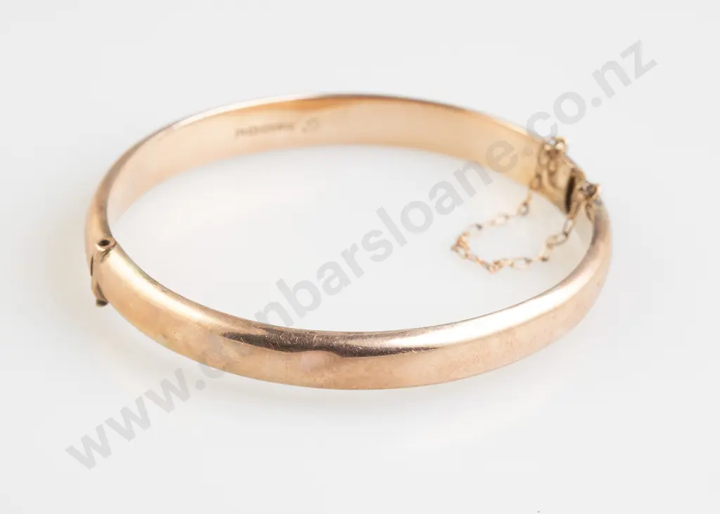 Edwardian 9ct Hinged Snap Bangle Image 1++