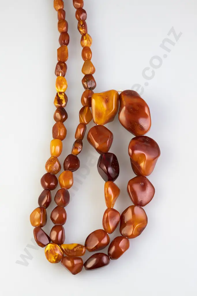 Graduated Single Strand Baltic Amber Necklace Image 1++