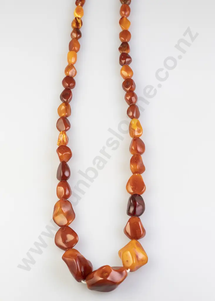 Graduated Single Strand Baltic Amber Necklace Image 1++