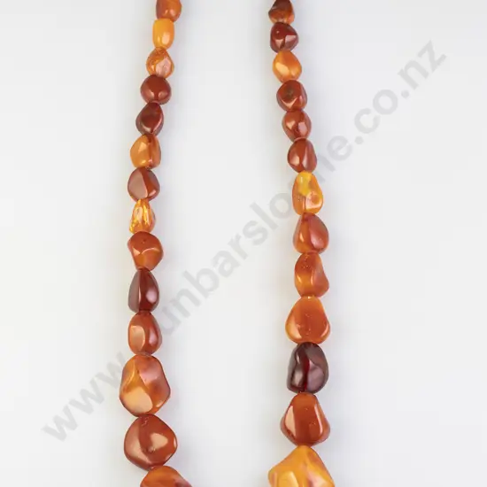 Graduated Single Strand Baltic Amber Necklace