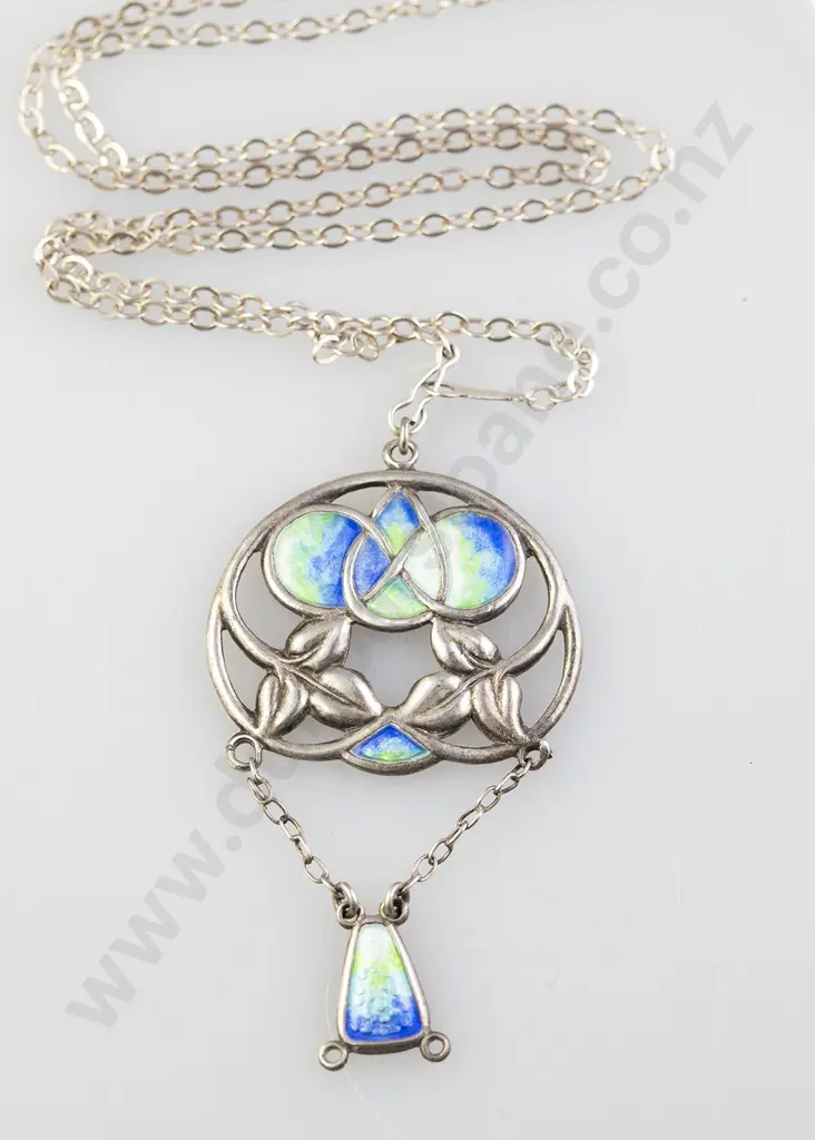 Sterling Silver (American) Art Nouveau Enamelled Pendant Image 1++