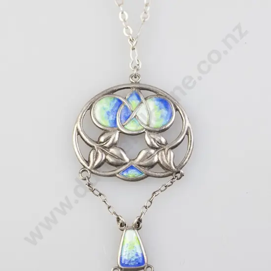 Sterling Silver (American) Art Nouveau Enamelled Pendant