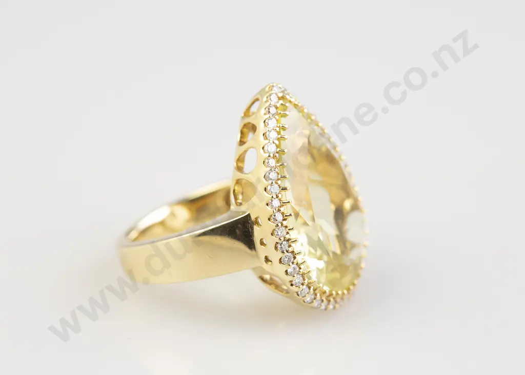18ct 45stone Citrine and Diamond Cluster Ring Image 1++
