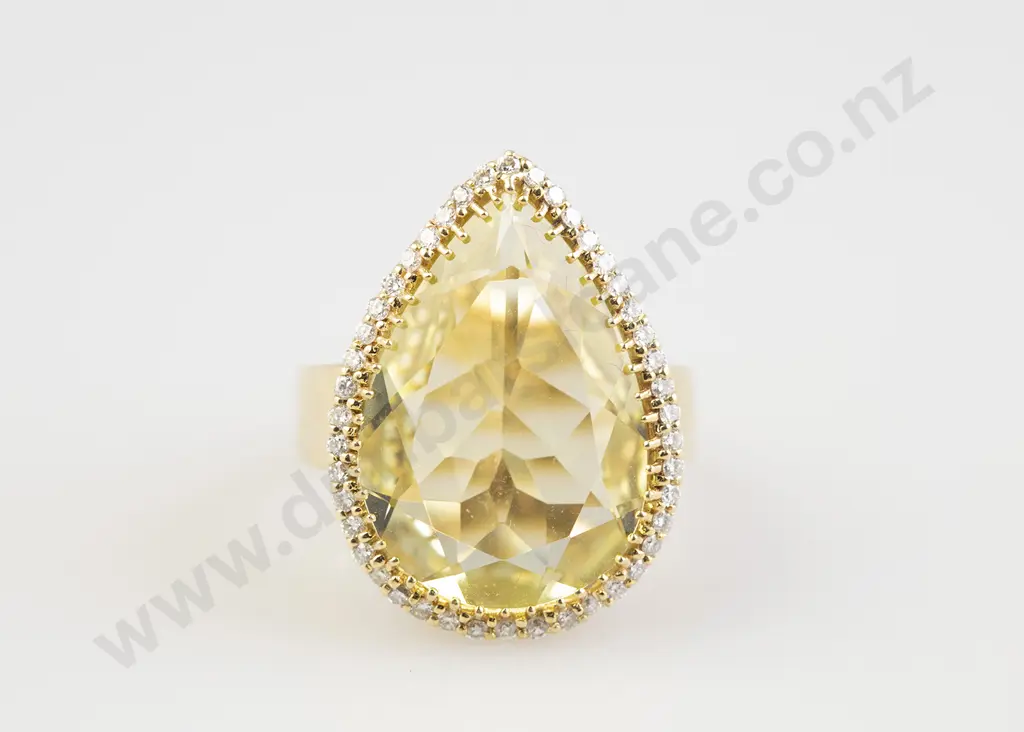 18ct 45stone Citrine and Diamond Cluster Ring Image 1++