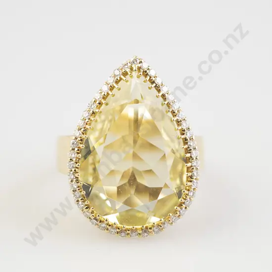 18ct 45stone Citrine and Diamond Cluster Ring