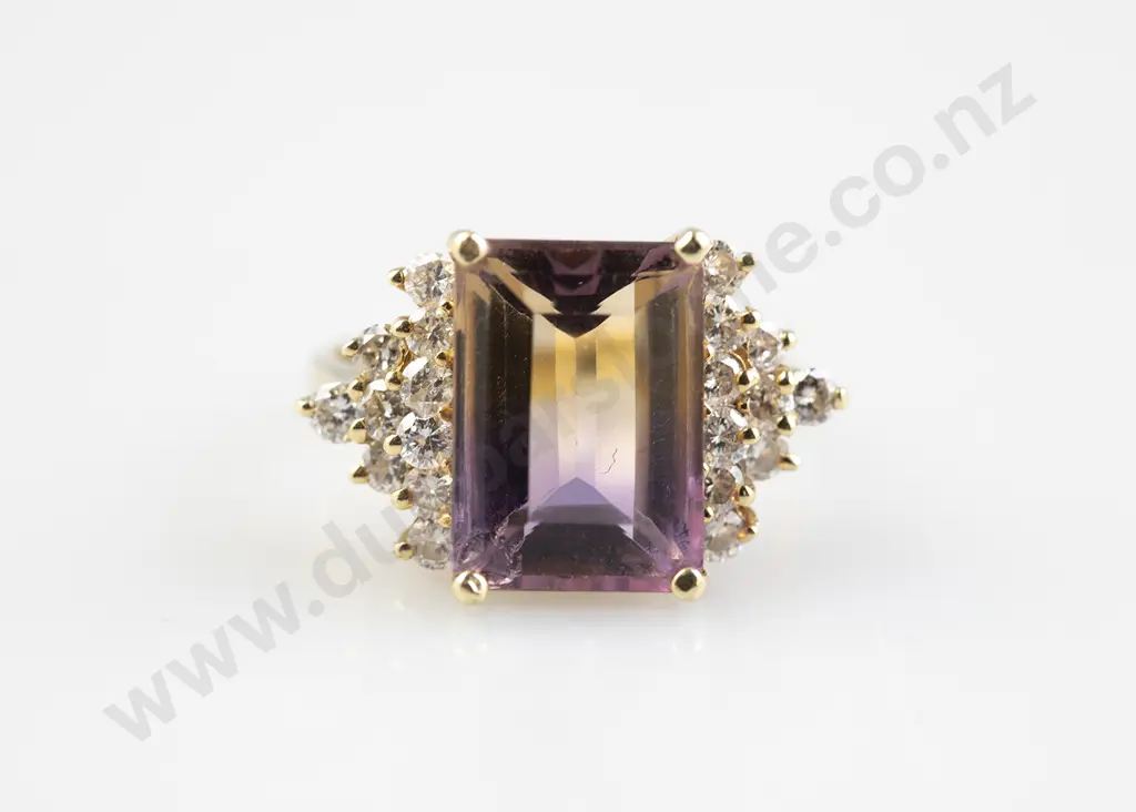 14ct 21stone Ametine and Diamond Dress Ring Image 1++