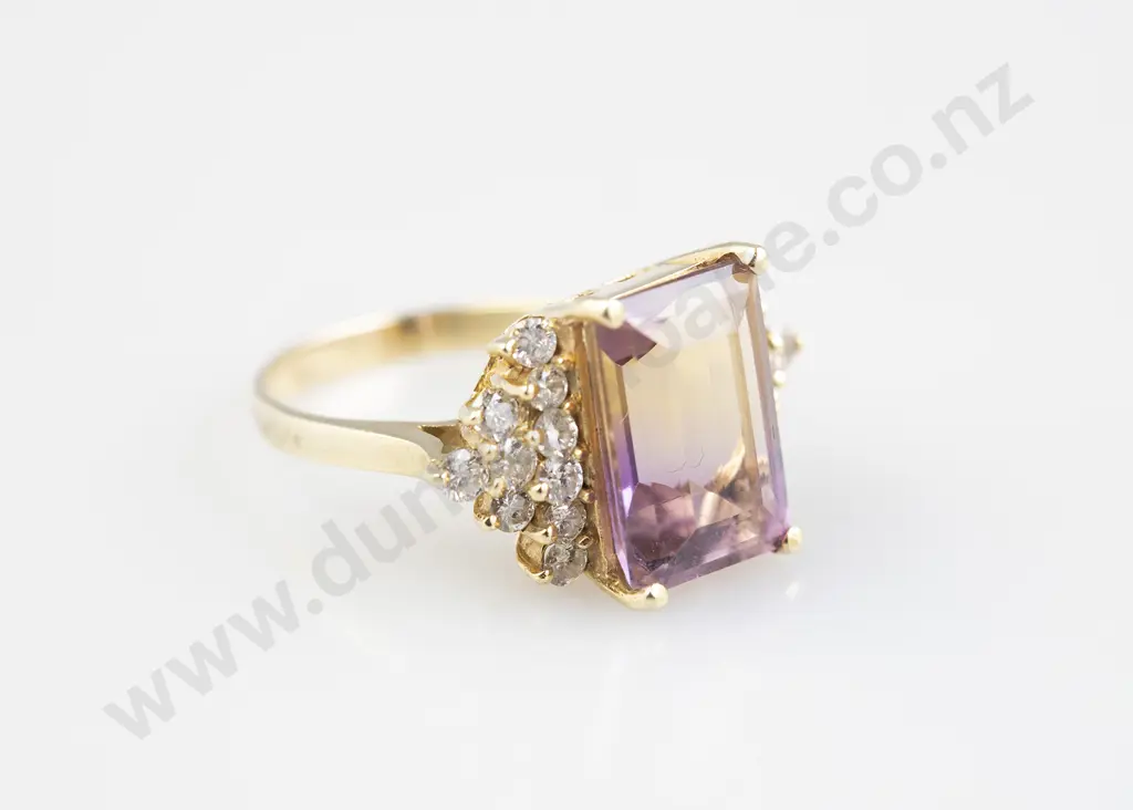 14ct 21stone Ametine and Diamond Dress Ring Image 1++