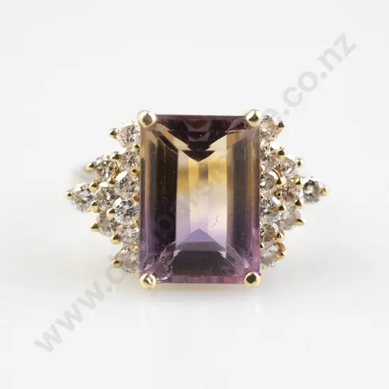 14ct 21stone Ametine and Diamond Dress Ring