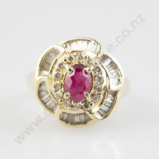 14ct 51stone Ruby and Diamond Cluster Ring