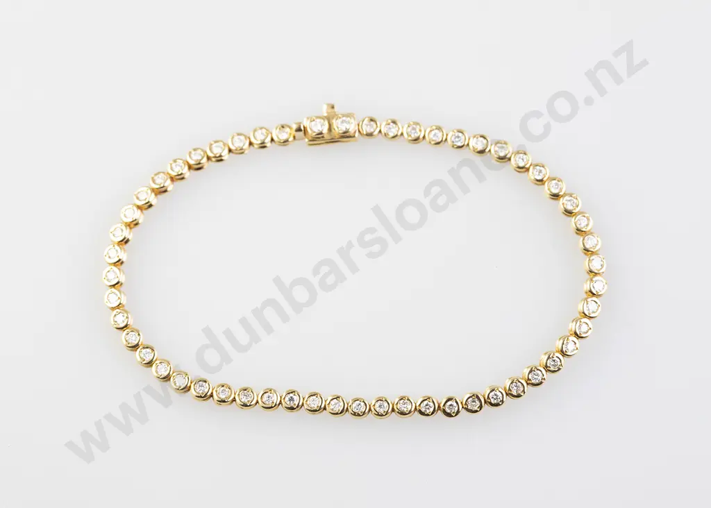 18ct 54 Stone Diamond Tennis Bracelet Image 1++