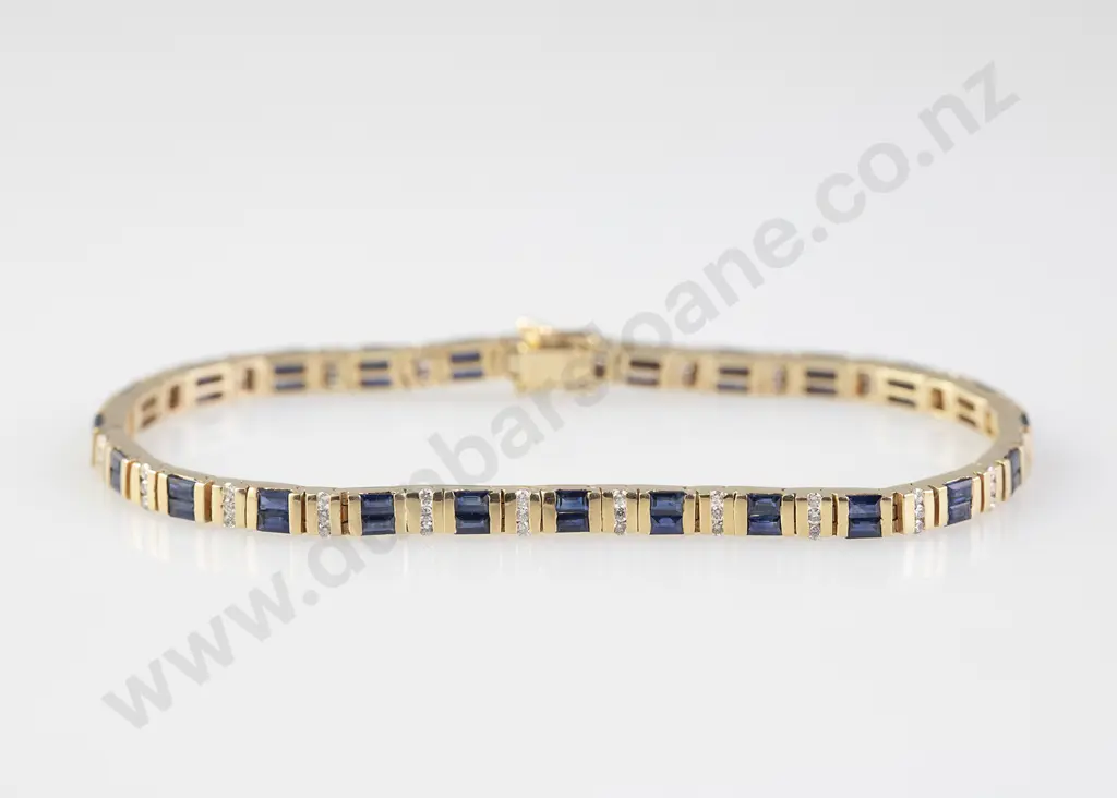 14ct 120stone Sapphire and Diamond Bracelet Image 1++