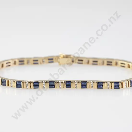 14ct 120stone Sapphire and Diamond Bracelet