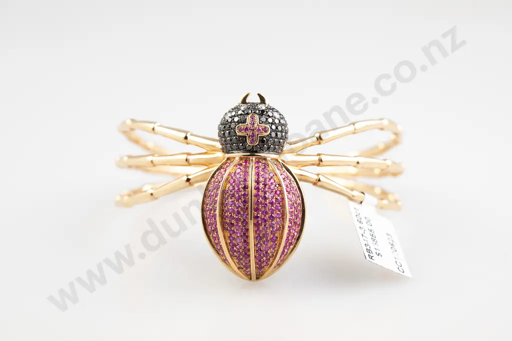 18ct Rose Gold Fancy Diamond 'Spider' Bangle Image 1++